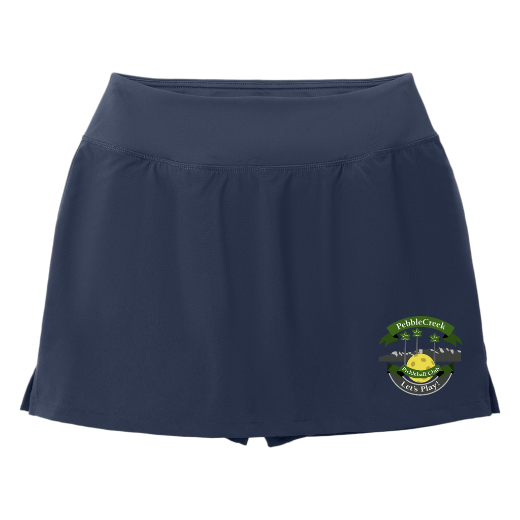 PebbleCreek Womens Performance Skort Main Logo