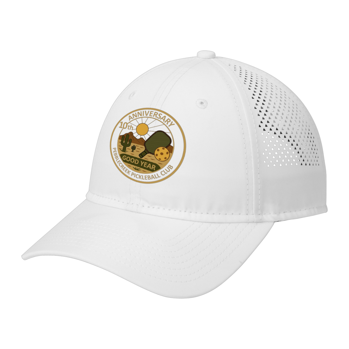 PebbleCreek Unisex Perforated Performance Cap Anniv Logo