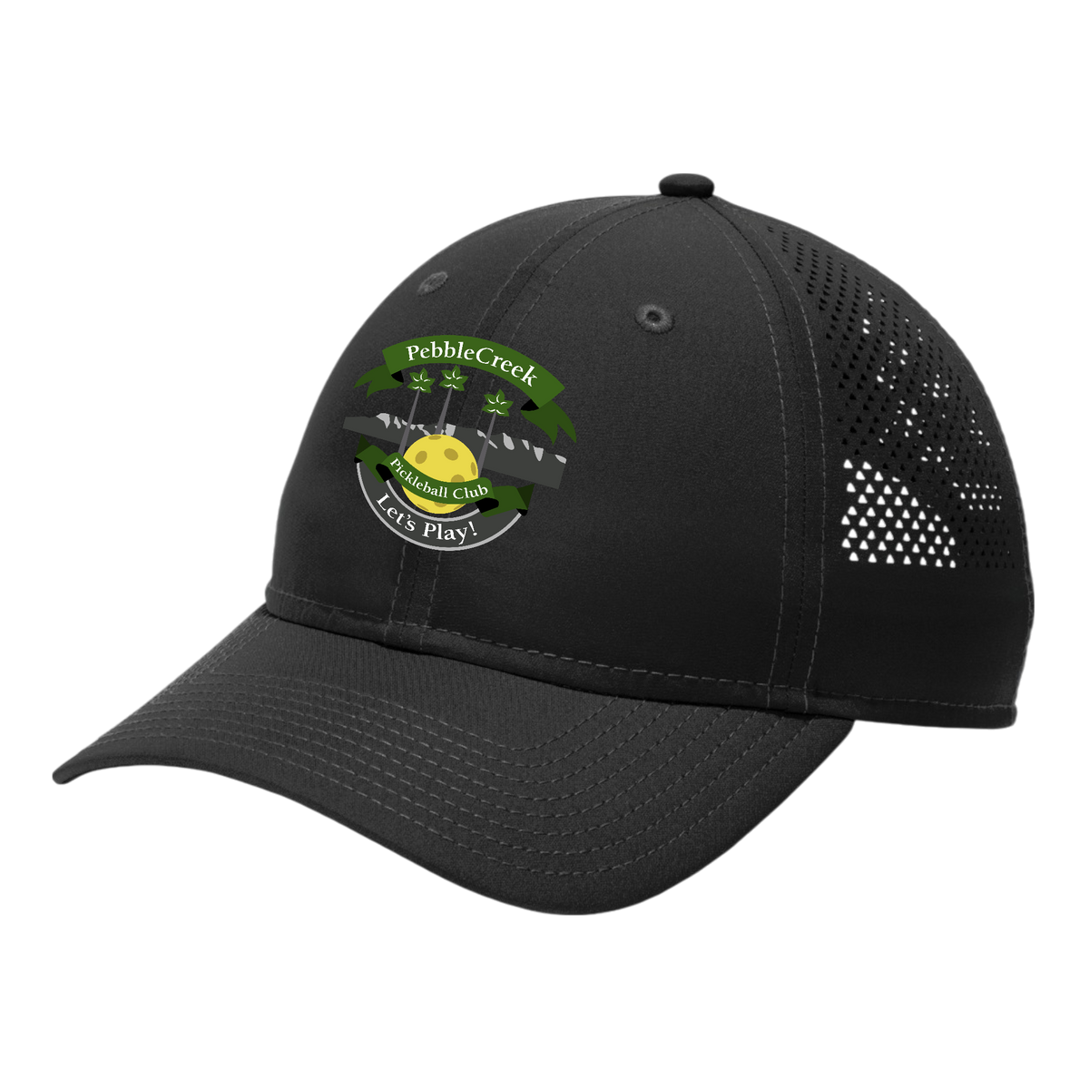 PebbleCreek Unisex Perforated Performance Cap Main Logo