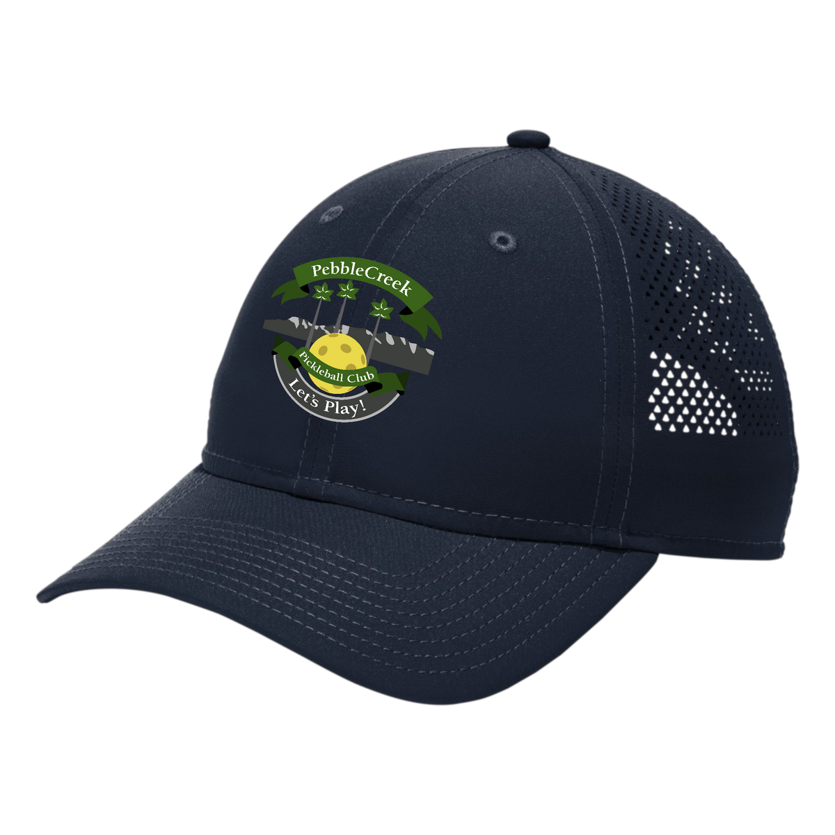 PebbleCreek Unisex Perforated Performance Cap Main Logo
