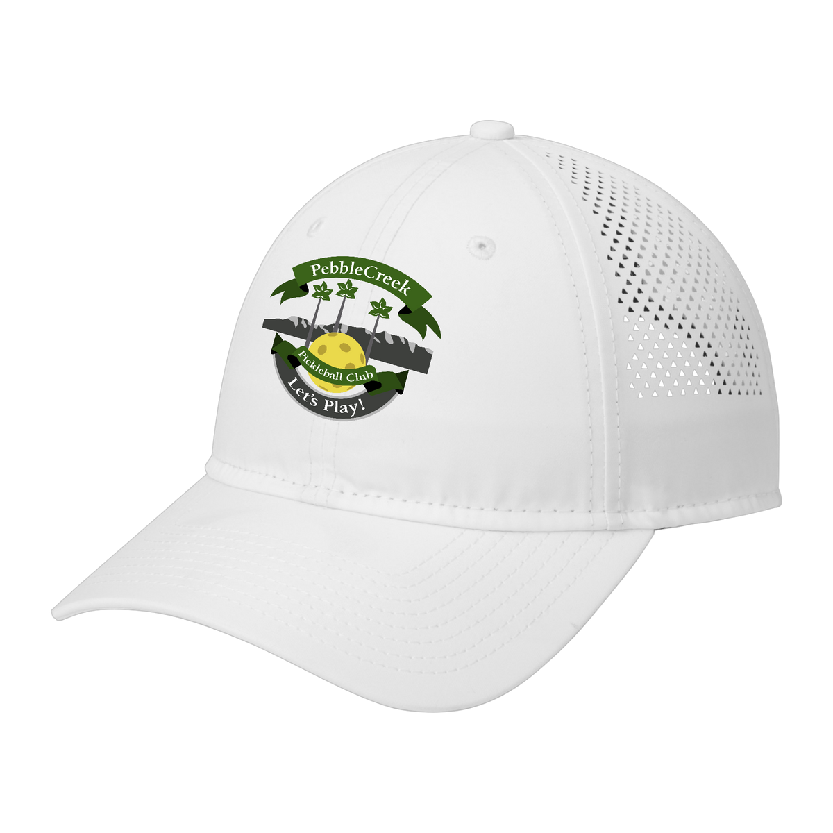 PebbleCreek Unisex Perforated Performance Cap Main Logo
