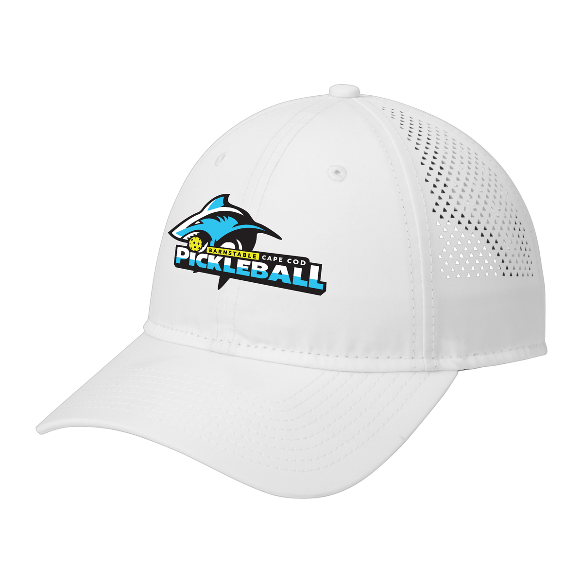 Barnstable Unisex Perforated Performance Cap White Logo