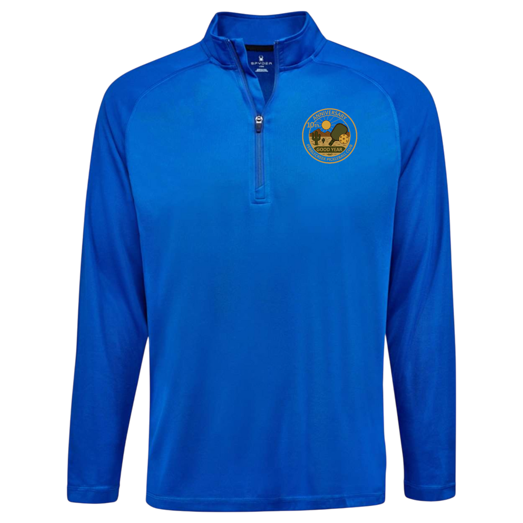 PebbleCreek Mens Quarter Zip Spyder Anniv Logo