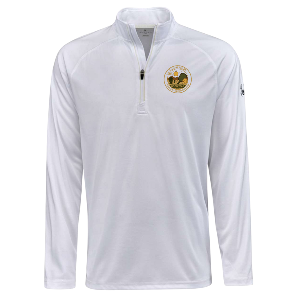 PebbleCreek Mens Quarter Zip Spyder Anniv Logo