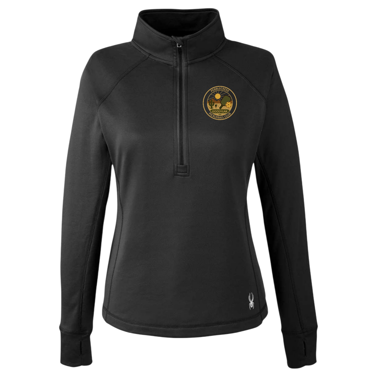 PebbleCreek Womens Quarter Zip Spyder Alt Logo