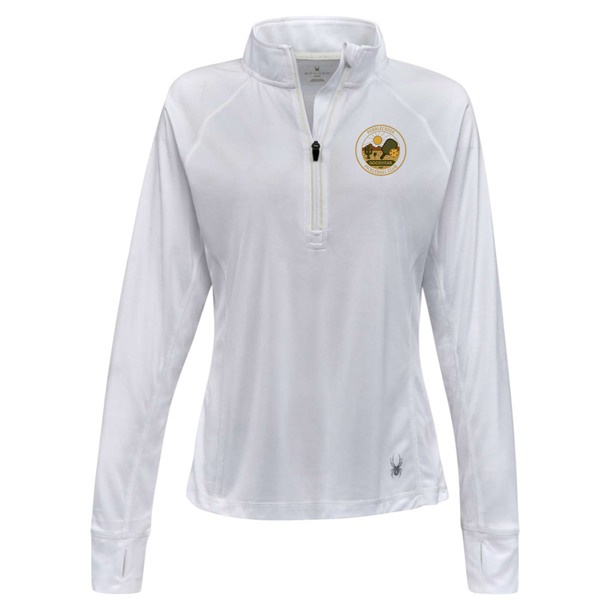 PebbleCreek Womens Quarter Zip Spyder Alt Logo