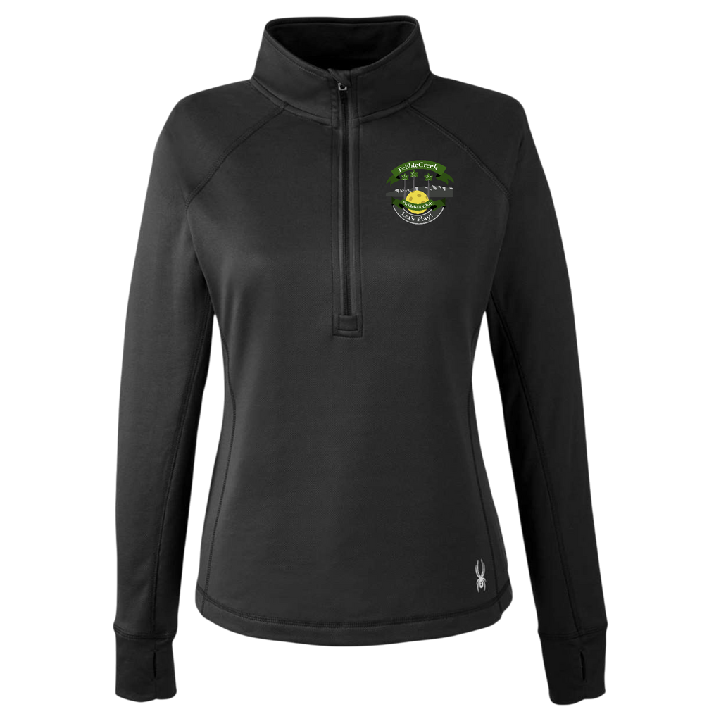 PebbleCreek Womens Quarter Zip Spyder Main Logo