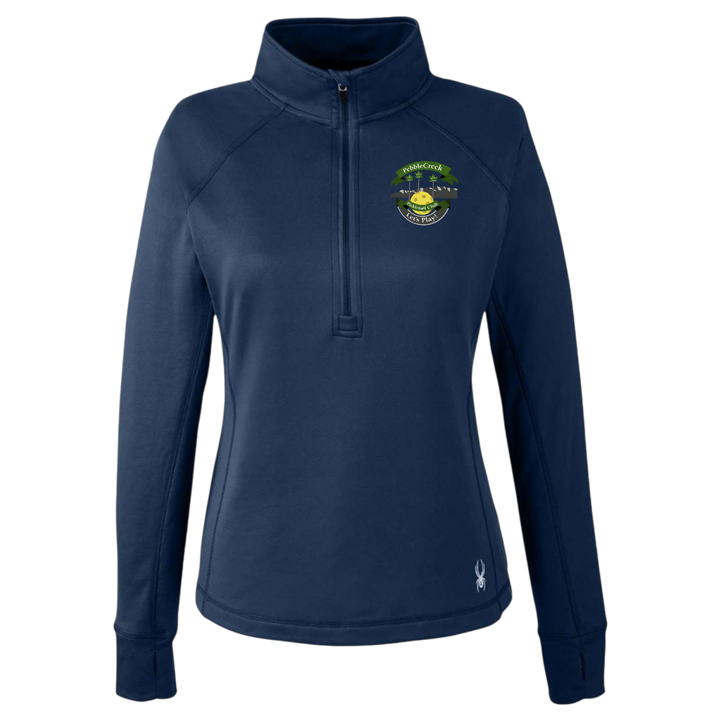 PebbleCreek Womens Quarter Zip Spyder Main Logo