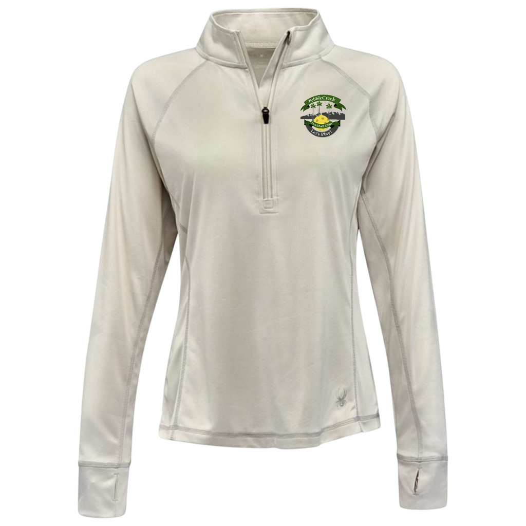 PebbleCreek Womens Quarter Zip Spyder Main Logo
