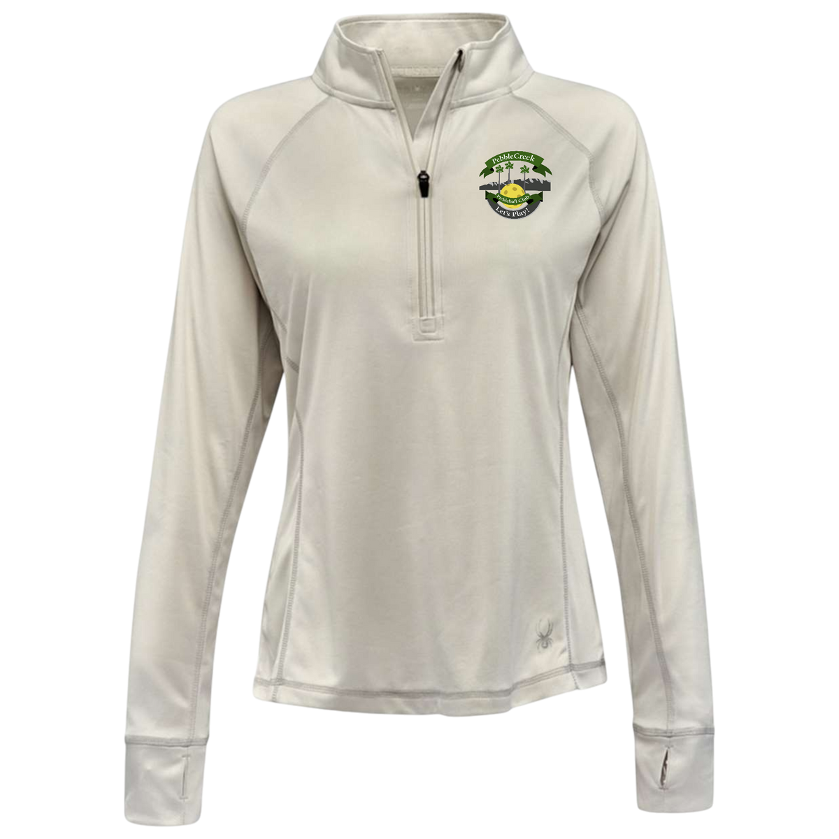 PebbleCreek Womens Quarter Zip Spyder Main Logo