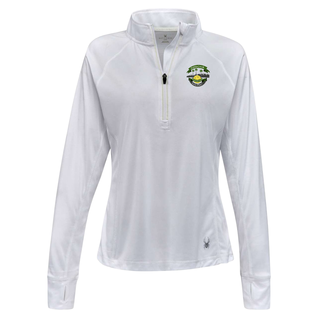 PebbleCreek Womens Quarter Zip Spyder Main Logo
