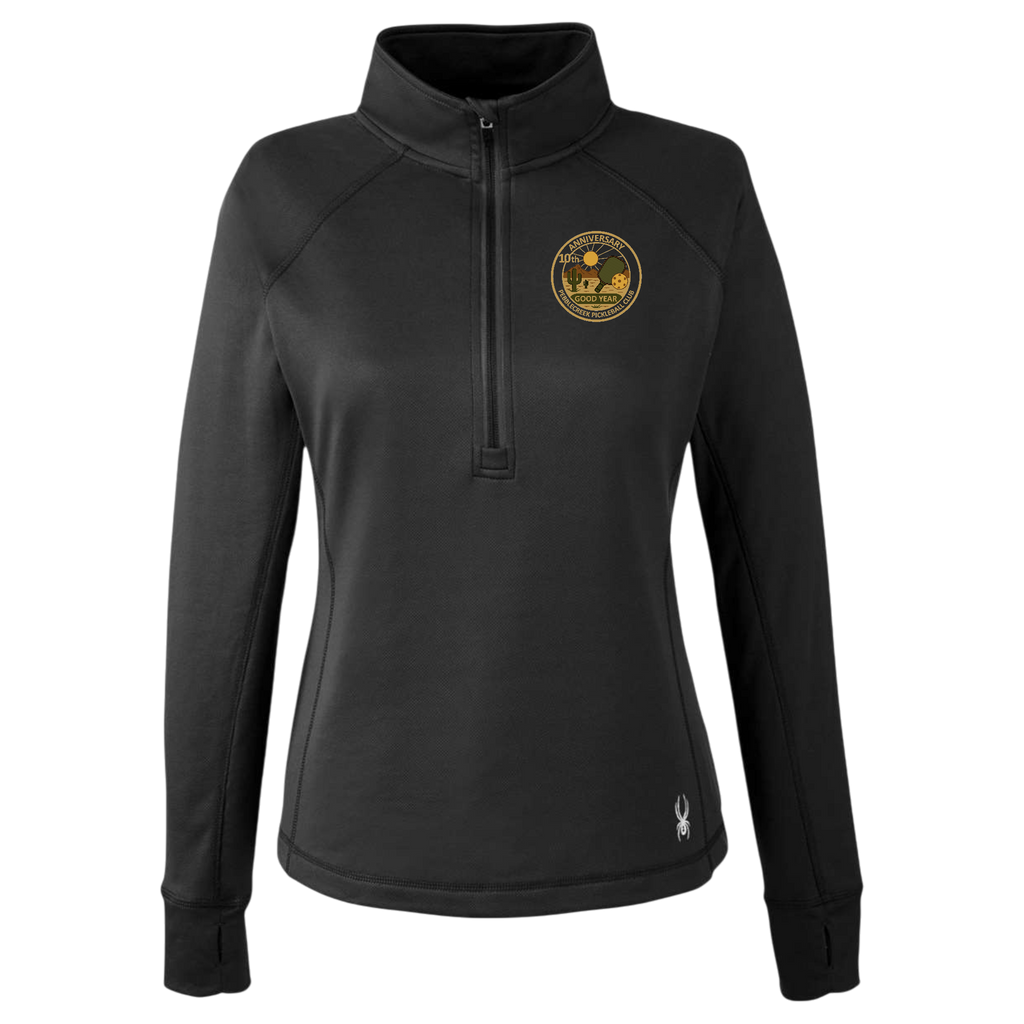 PebbleCreek Womens Quarter Zip Spyder Anniv Logo
