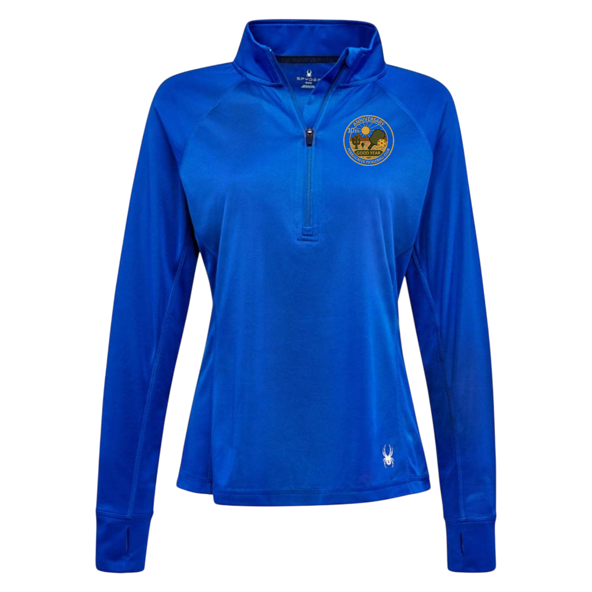 PebbleCreek Womens Quarter Zip Spyder Anniv Logo