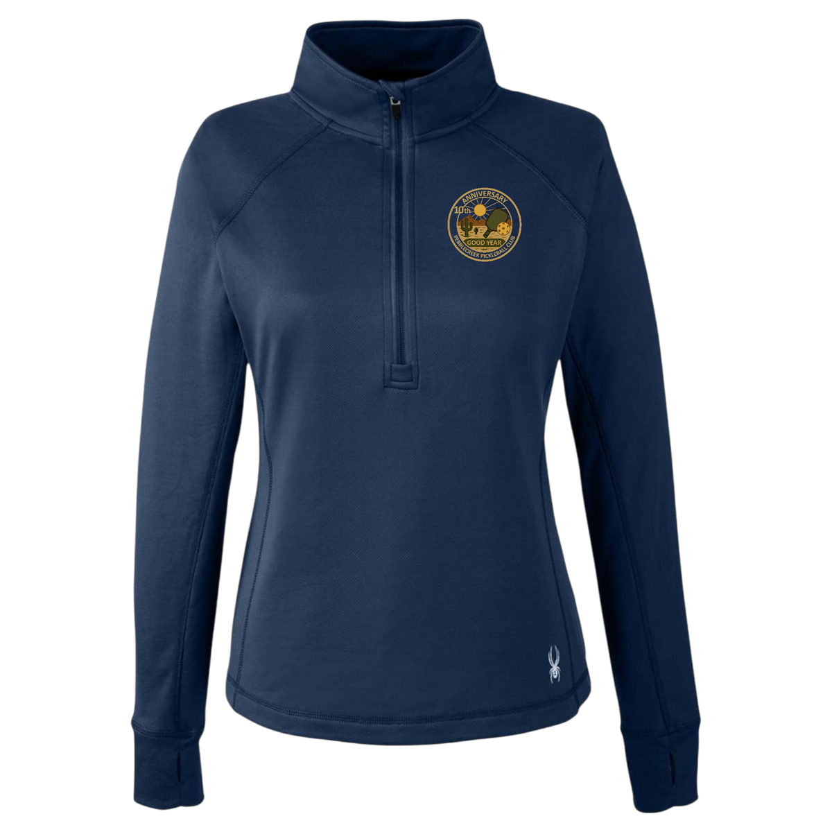 PebbleCreek Womens Quarter Zip Spyder Anniv Logo