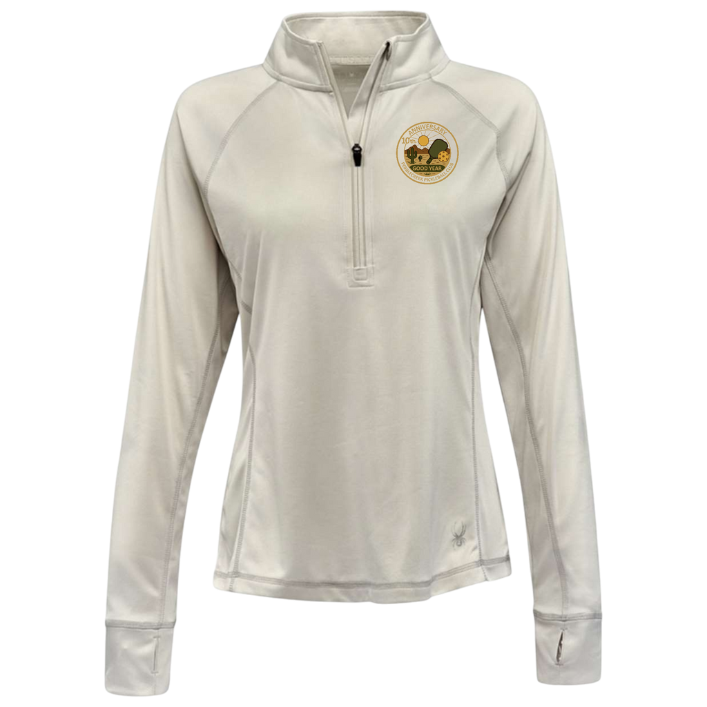 PebbleCreek Womens Quarter Zip Spyder Anniv Logo