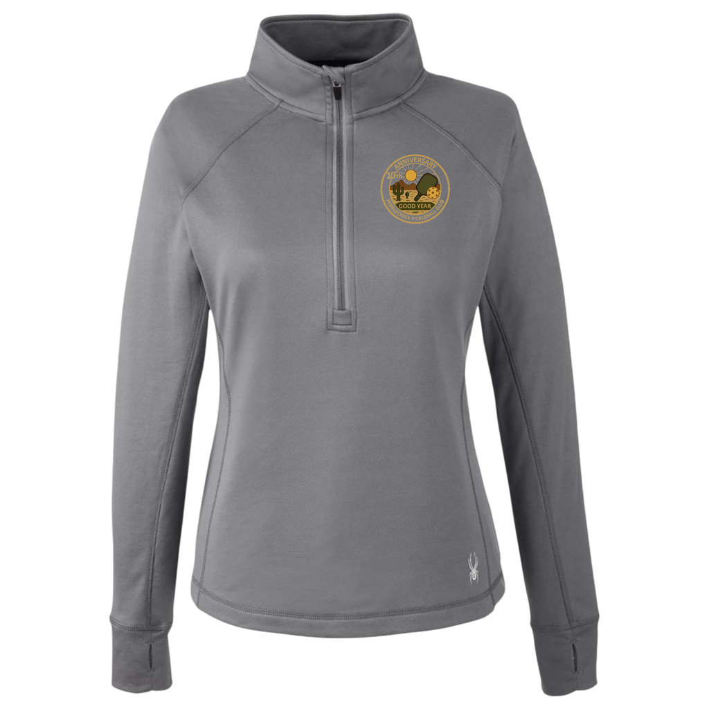 PebbleCreek Womens Quarter Zip Spyder Anniv Logo