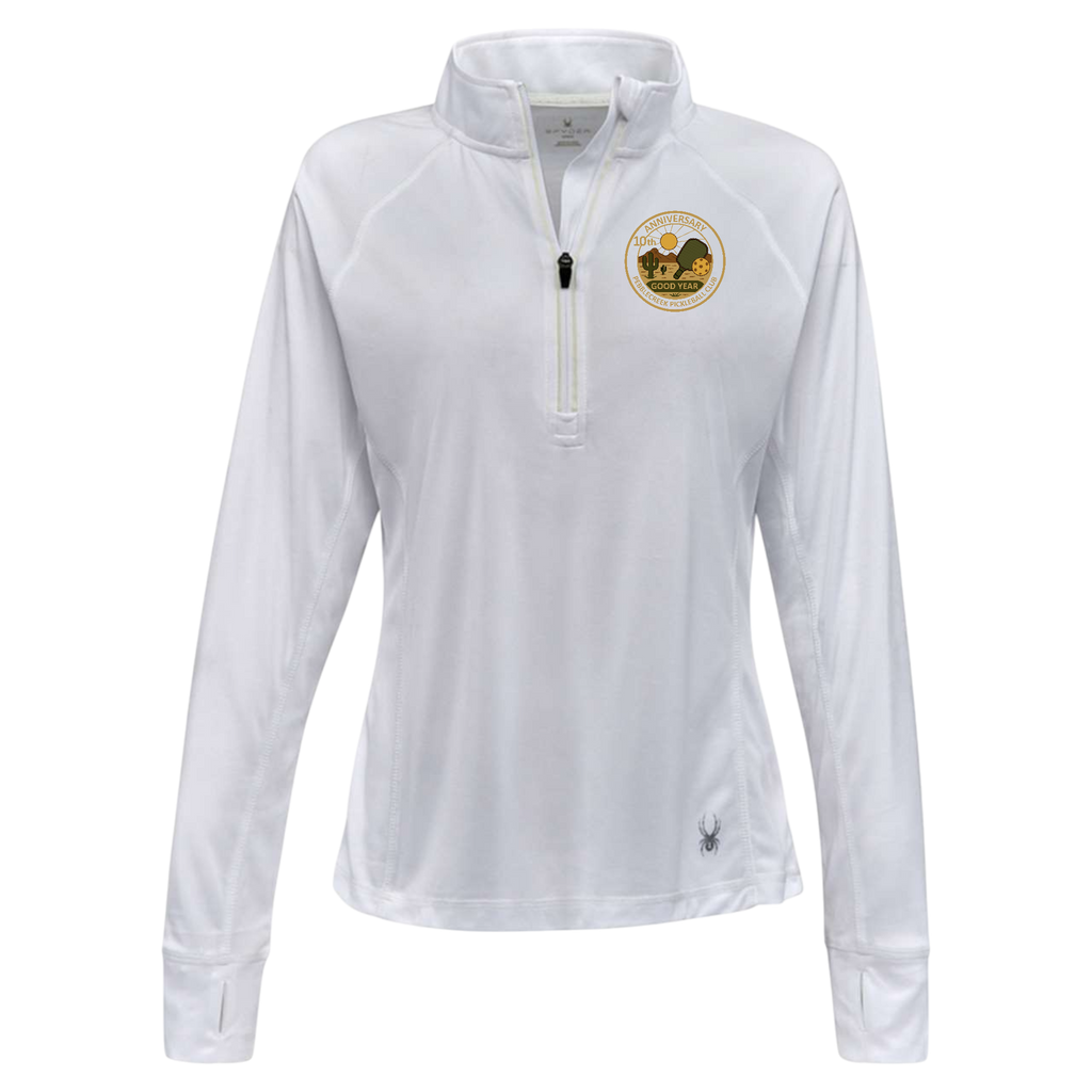 PebbleCreek Womens Quarter Zip Spyder Anniv Logo