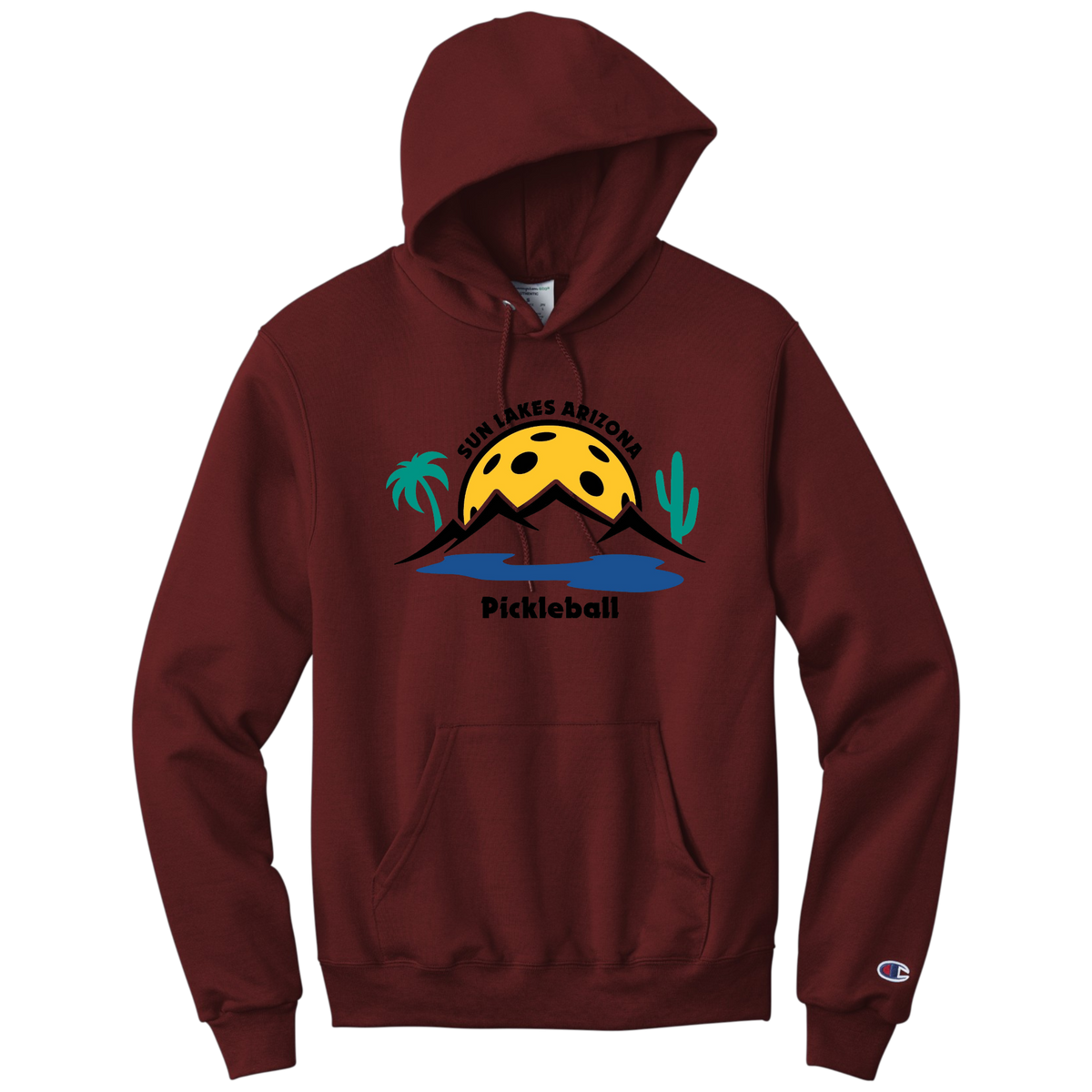 Sun Lakes Unisex Champion Hoodie Large Logo