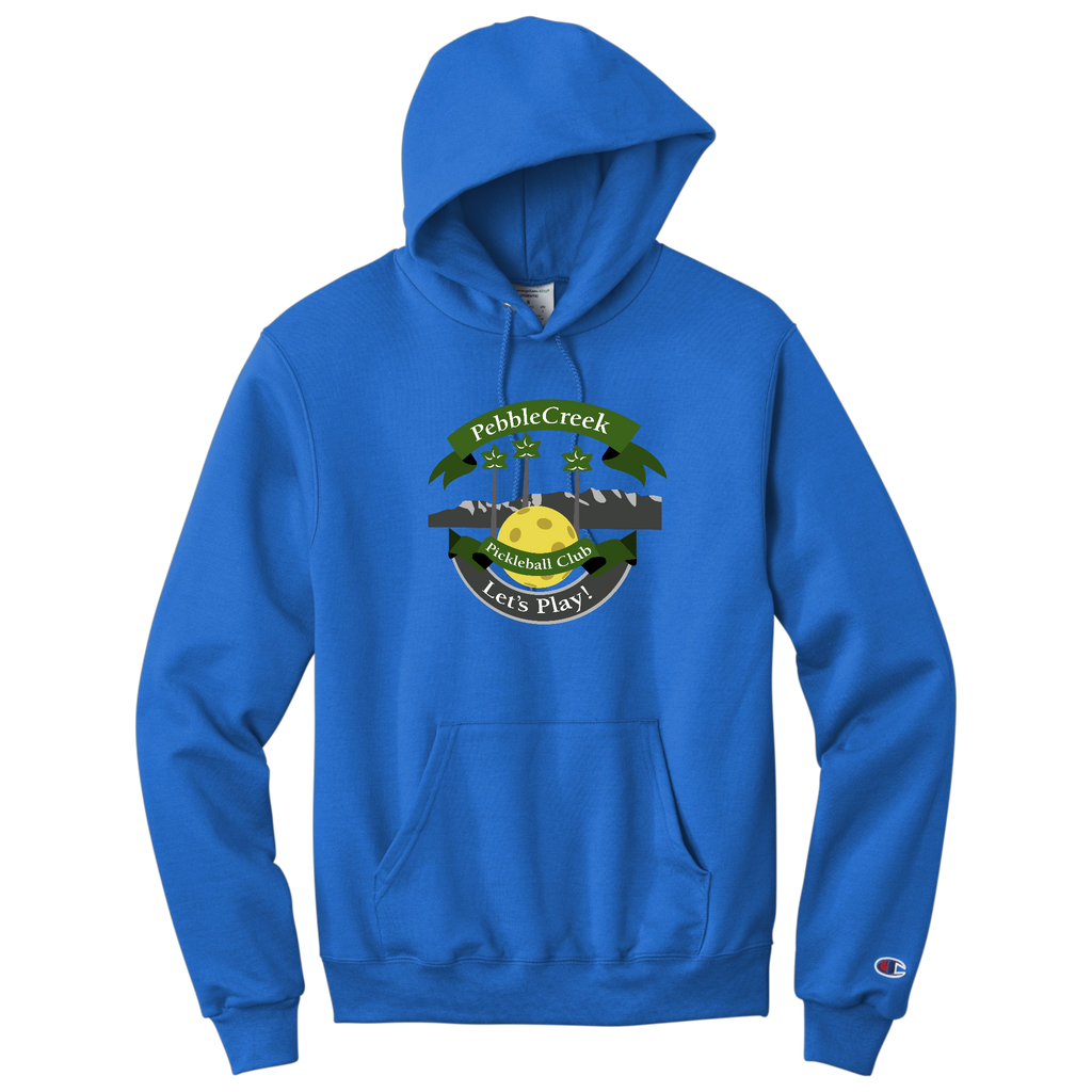 PebbleCreek Unisex Champion Hoodie Large Main Logo