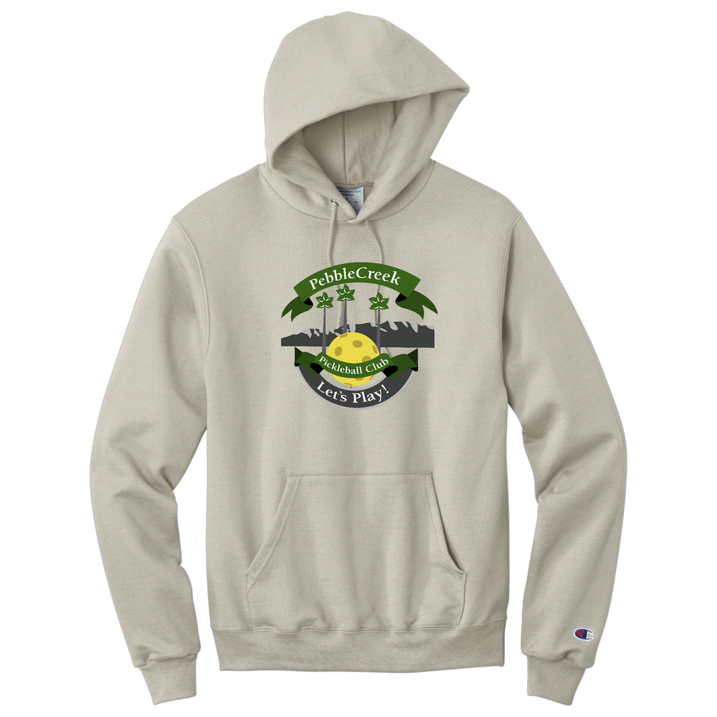 PebbleCreek Unisex Champion Hoodie Large Main Logo