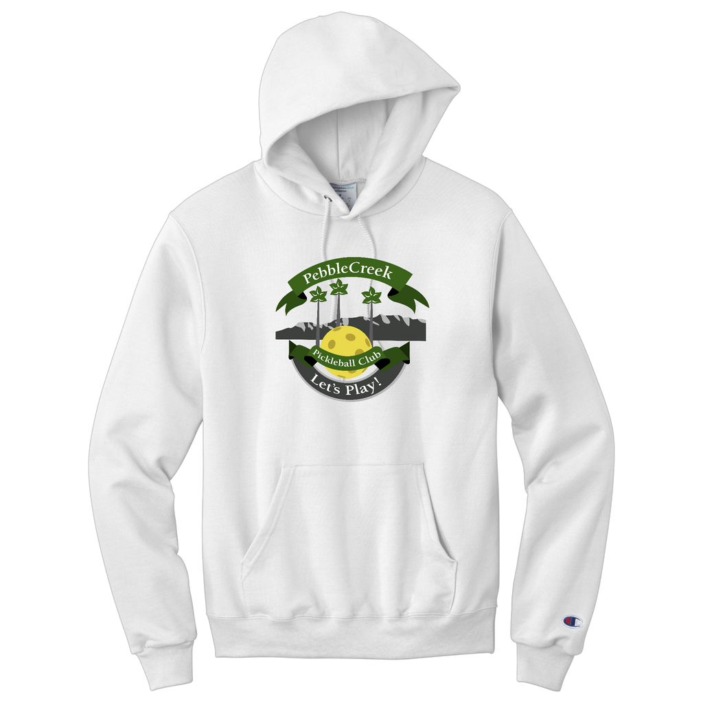 PebbleCreek Unisex Champion Hoodie Large Main Logo
