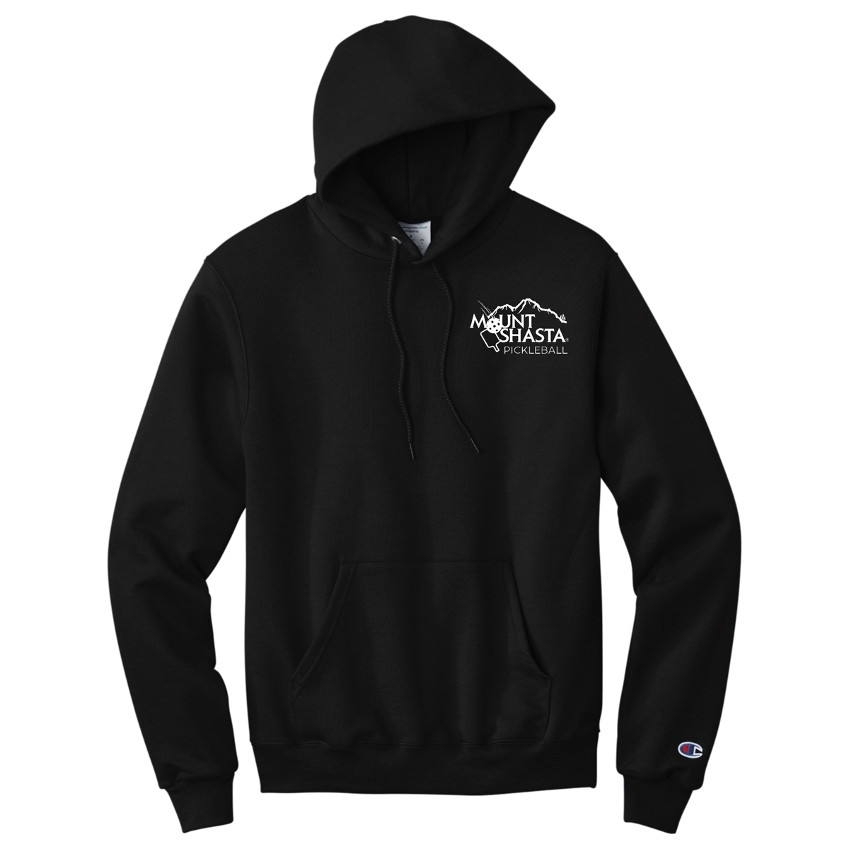 Shasta Unisex Champion Hoodie Large Main Logo