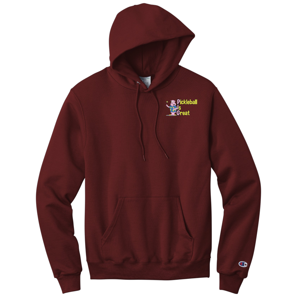 Pickleball is Great Unisex Champion Hoodie Front and Back Logos