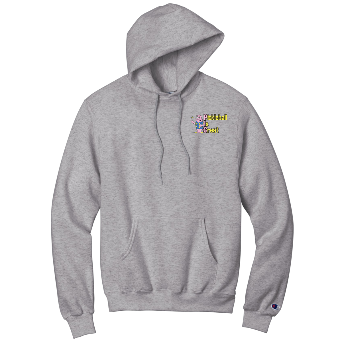 Pickleball is Great Unisex Champion Hoodie Front and Back Logos