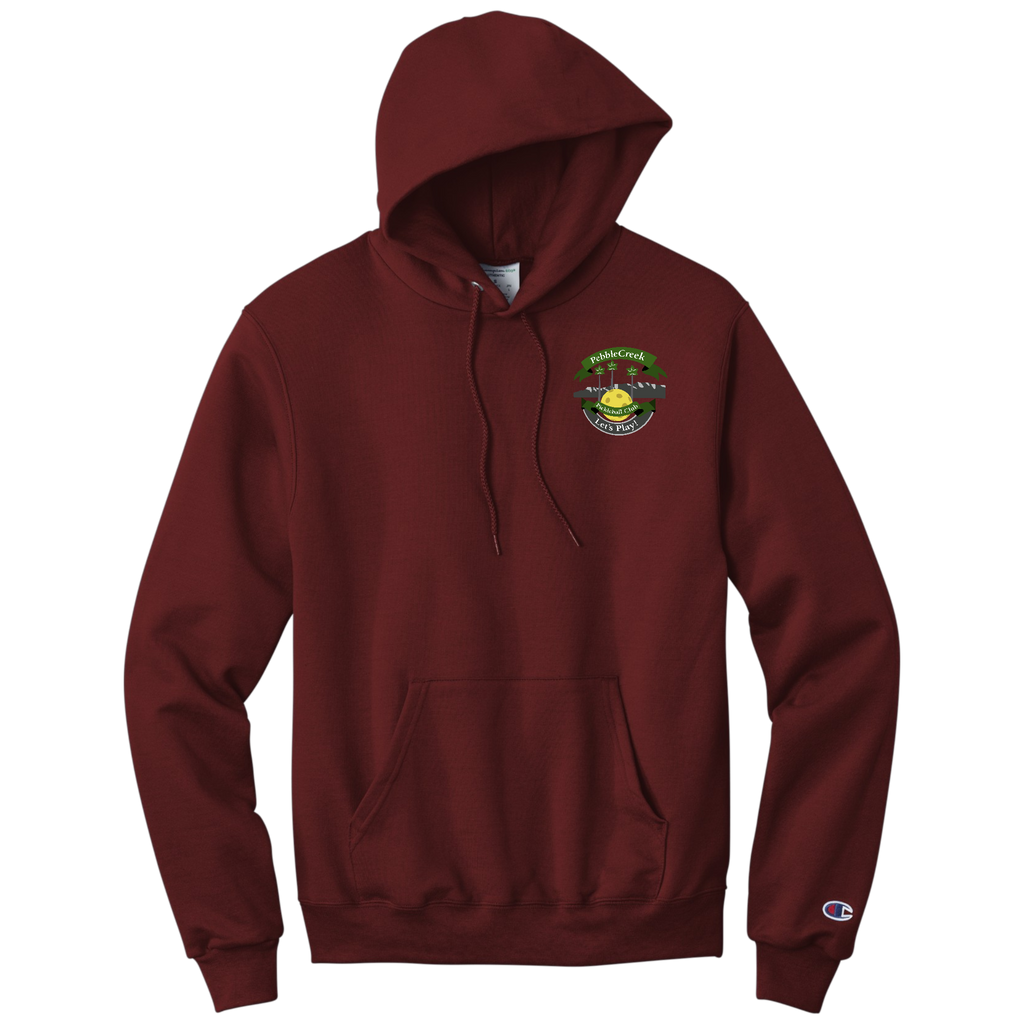 PebbleCreek Unisex Champion Hoodie Unisex Small Main Logo