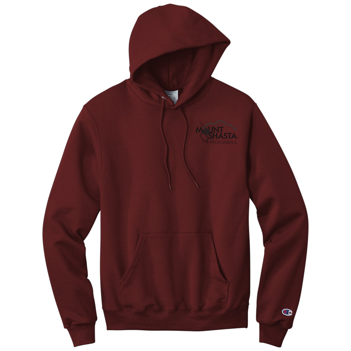 Shasta Unisex Champion Hoodie Large Main Logo
