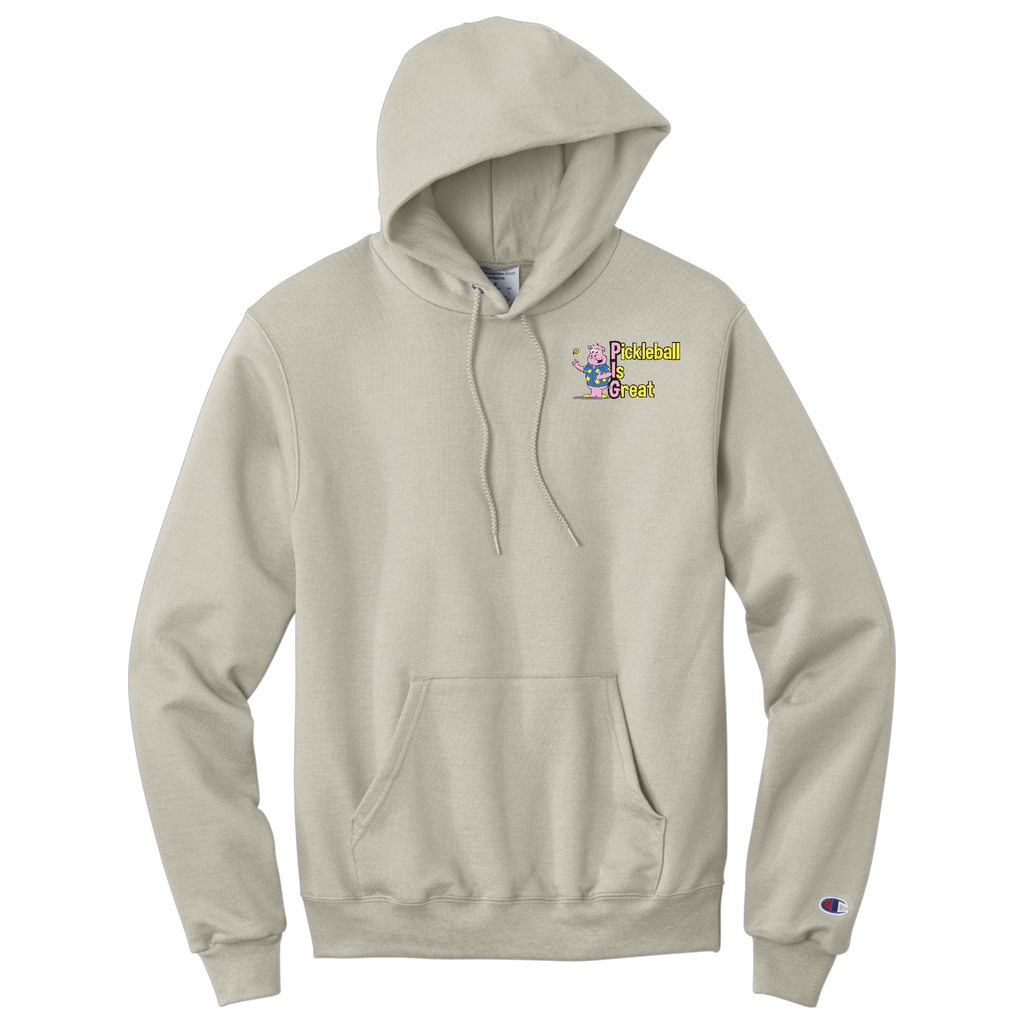 Pickleball is Great Unisex Champion Hoodie Front and Back Logos