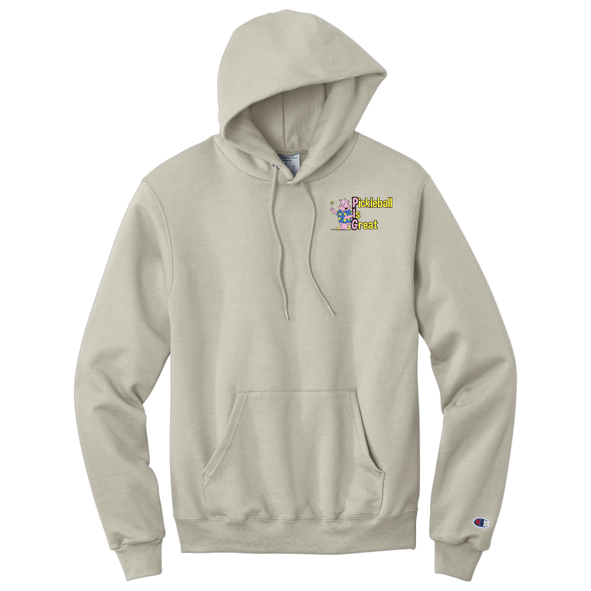 Pickleball is Great Unisex Champion Hoodie Front and Back Logos