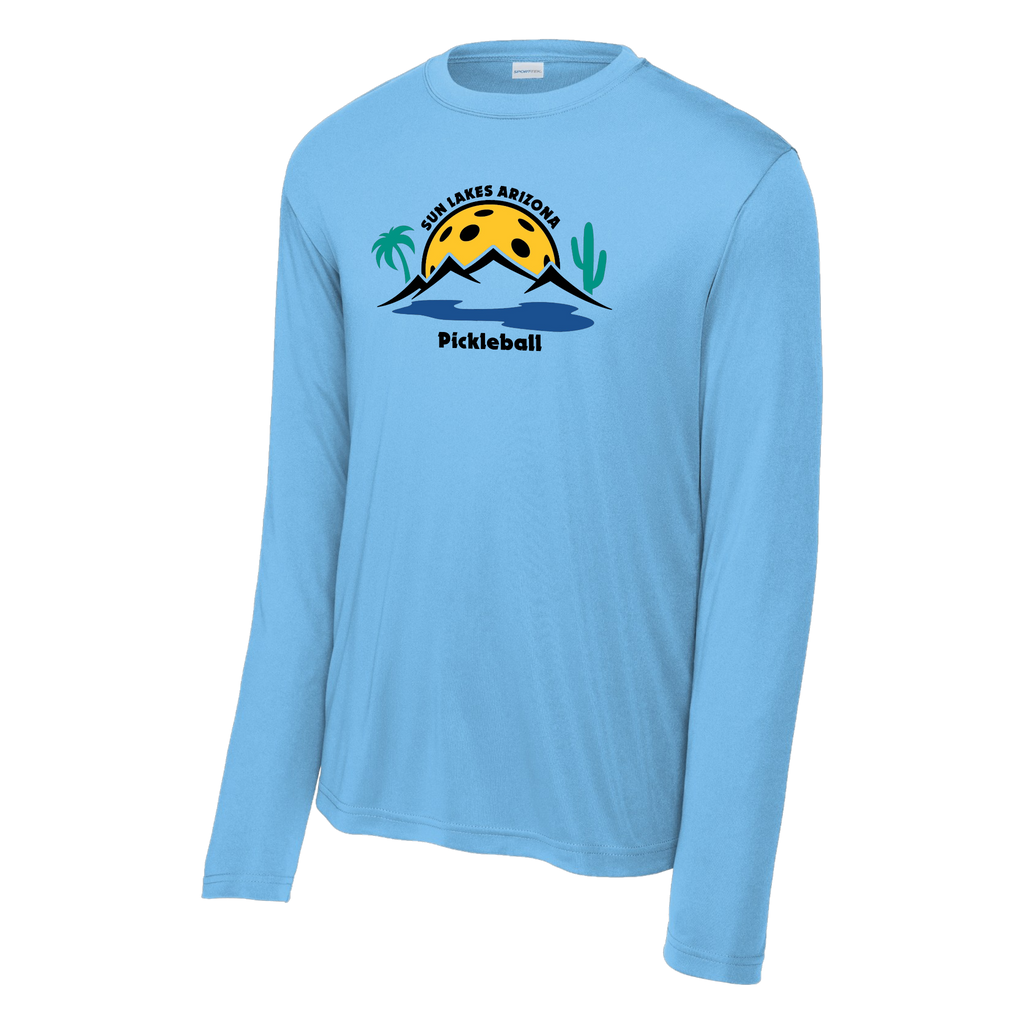 Sun Lakes Mens Performance Long Sleeve Shirt Large Logo