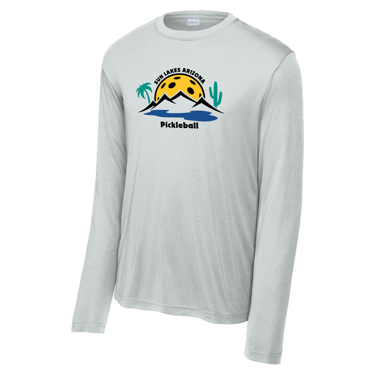 Sun Lakes Mens Performance Long Sleeve Shirt Large Logo