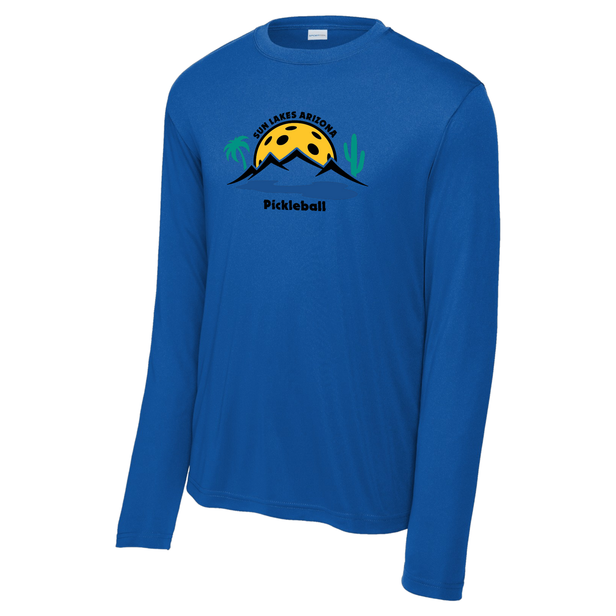 Sun Lakes Mens Performance Long Sleeve Shirt Large Logo