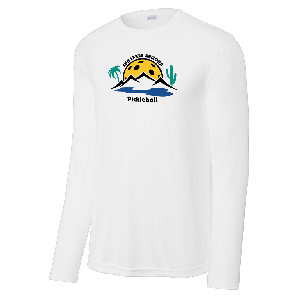 Sun Lakes Mens Performance Long Sleeve Shirt Large Logo