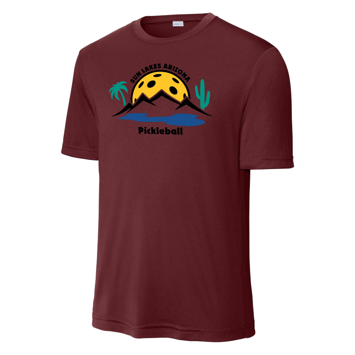 Sun Lakes Mens Performance Shirt Large Logo