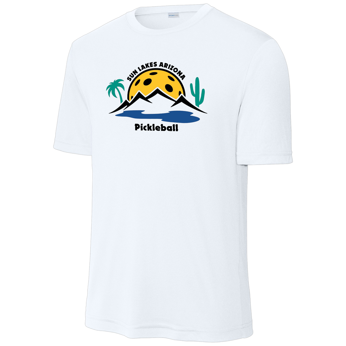 Sun Lakes Mens Performance Shirt Large Logo