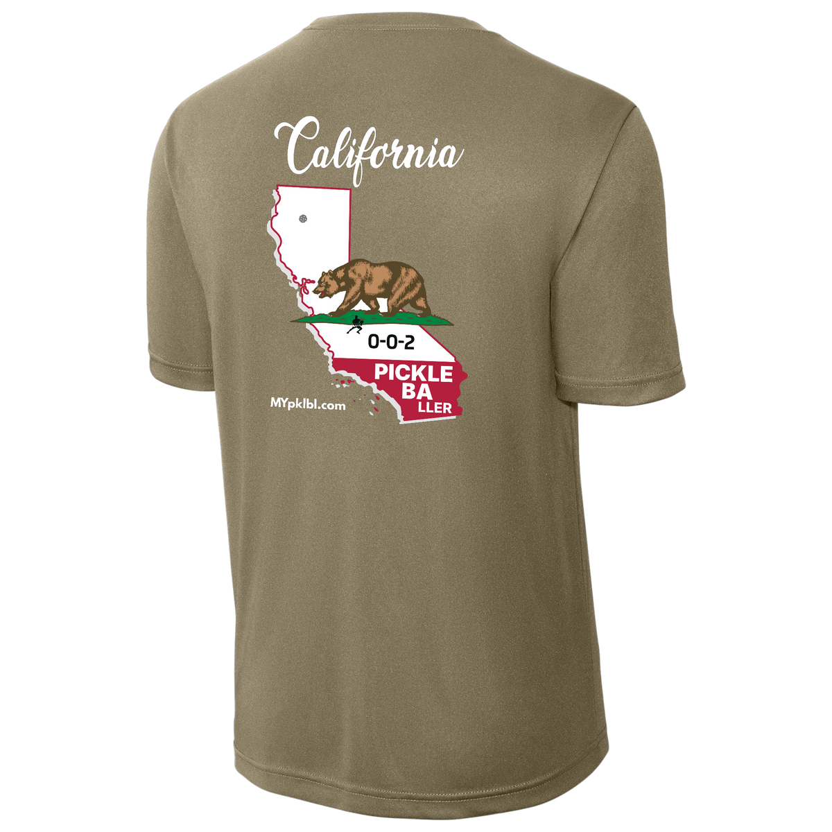 My pklbl Mens Performance Tee Cali Back Logo