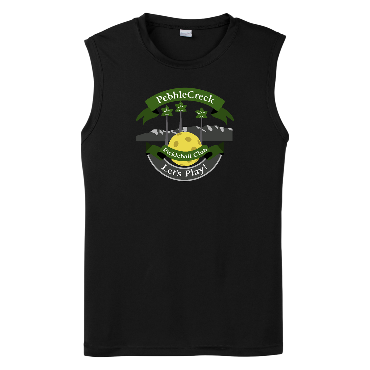 PebbleCreek Mens Performance Sleeveless T Large Main Logo