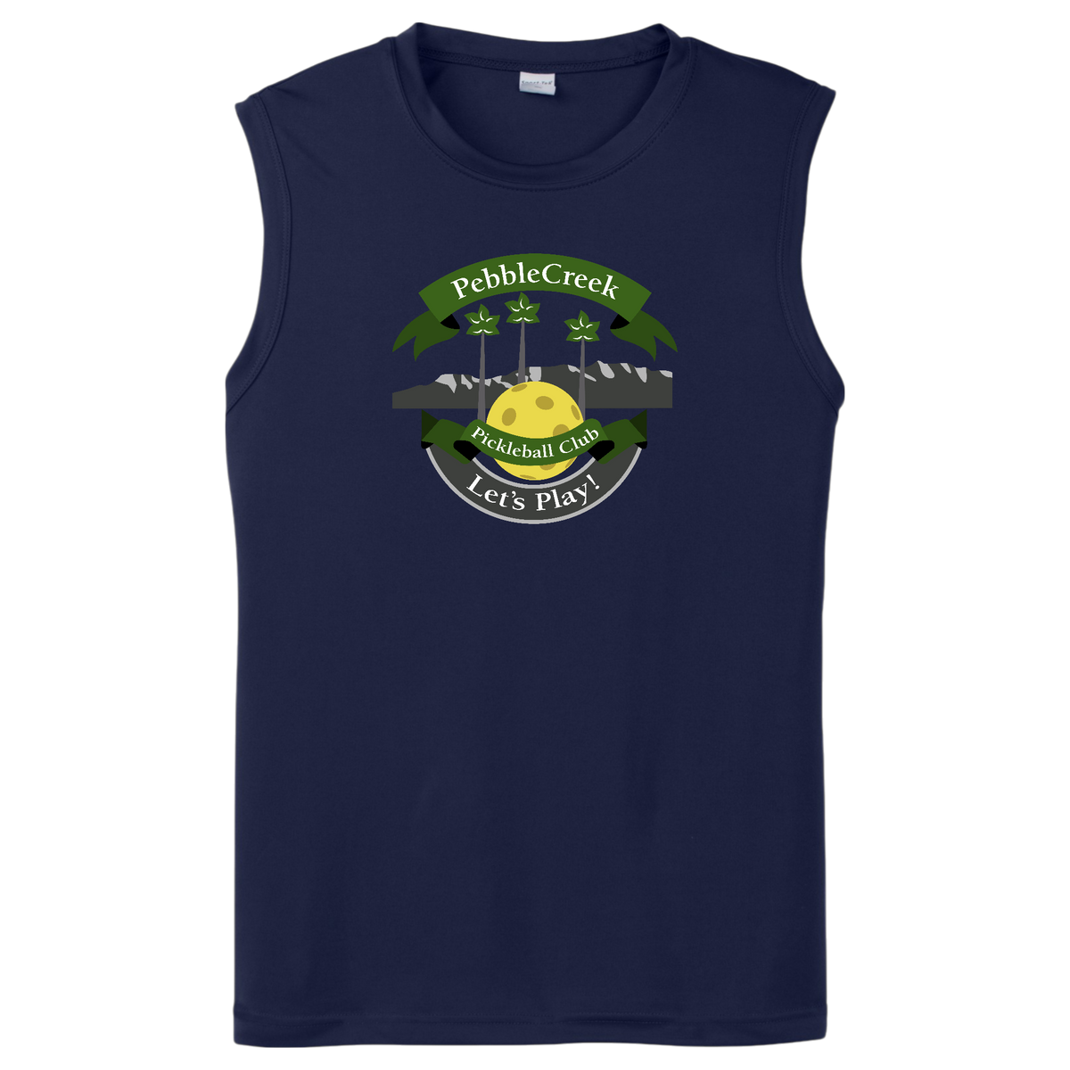 PebbleCreek Mens Performance Sleeveless T Large Main Logo