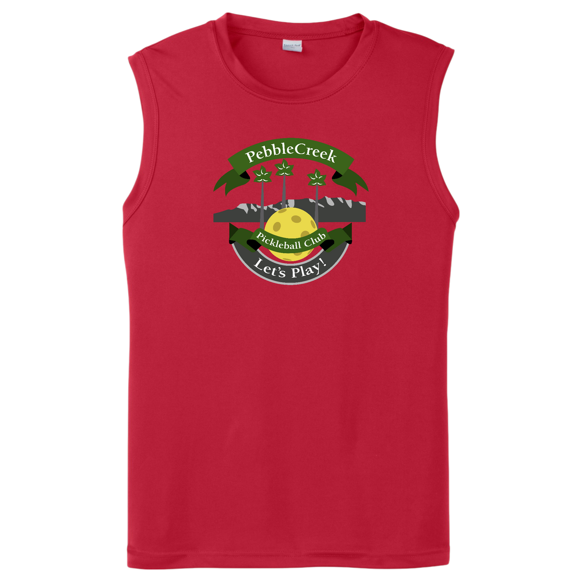 PebbleCreek Mens Performance Sleeveless T Large Main Logo