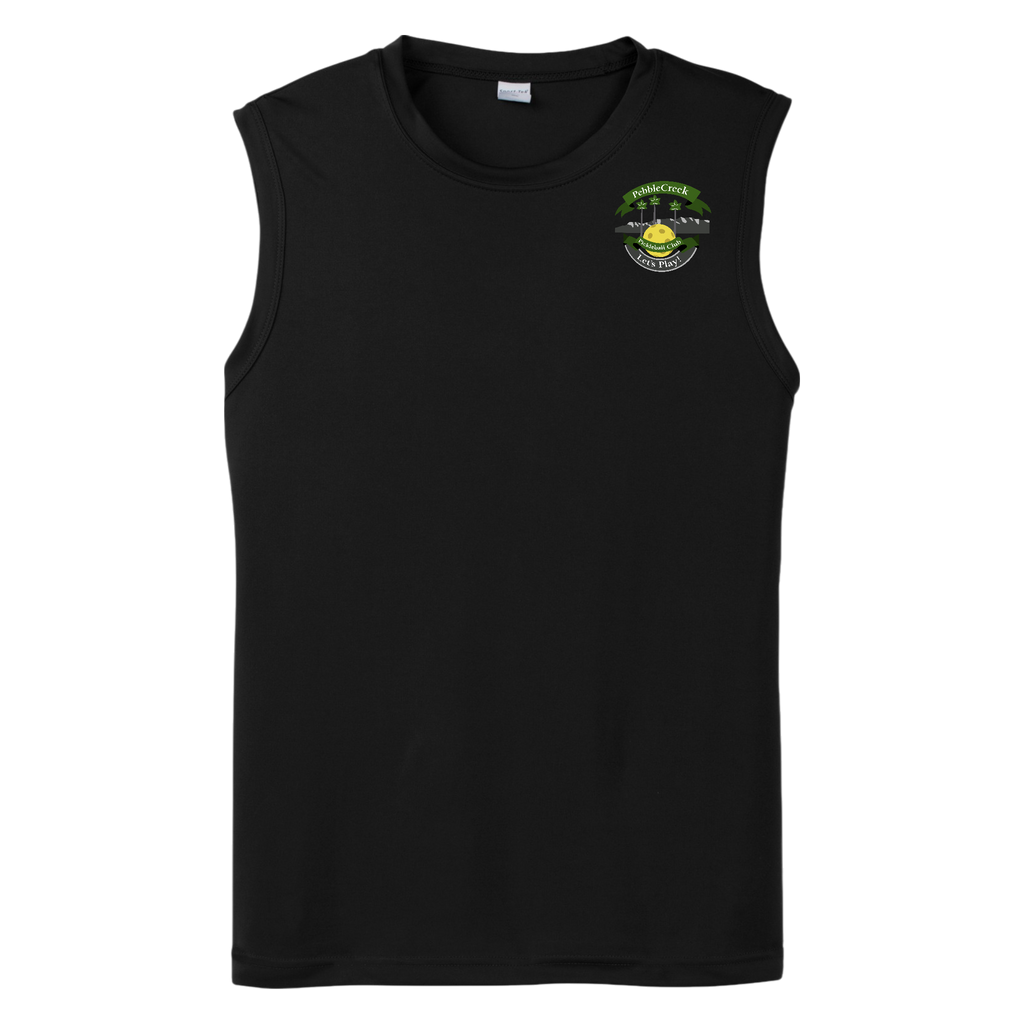 PebbleCreek Mens Performance Sleeveless T Small Main Logo
