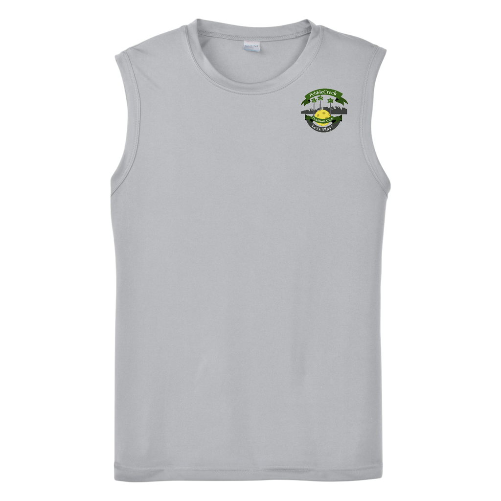PebbleCreek Mens Performance Sleeveless T Small Main Logo