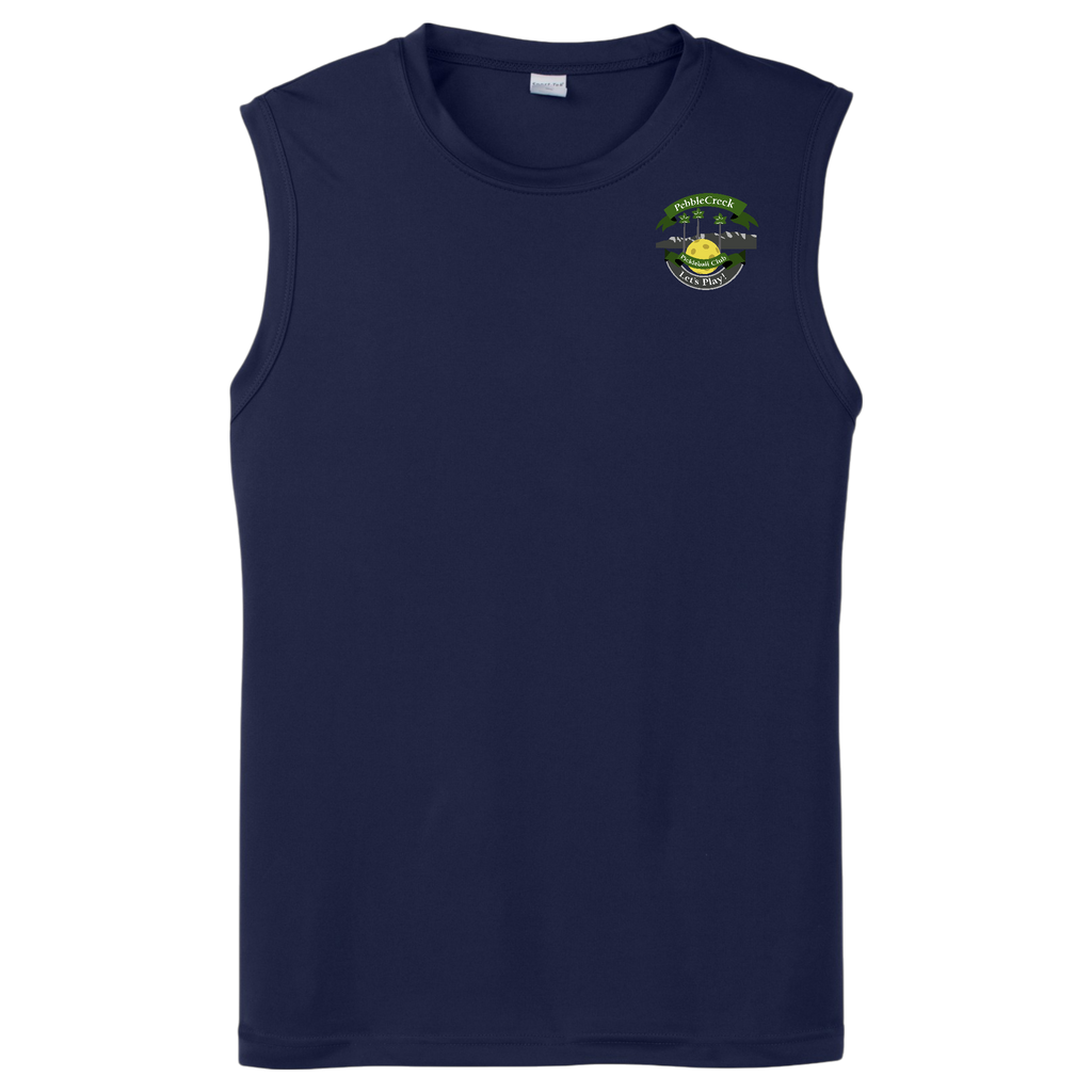 PebbleCreek Mens Performance Sleeveless T Small Main Logo