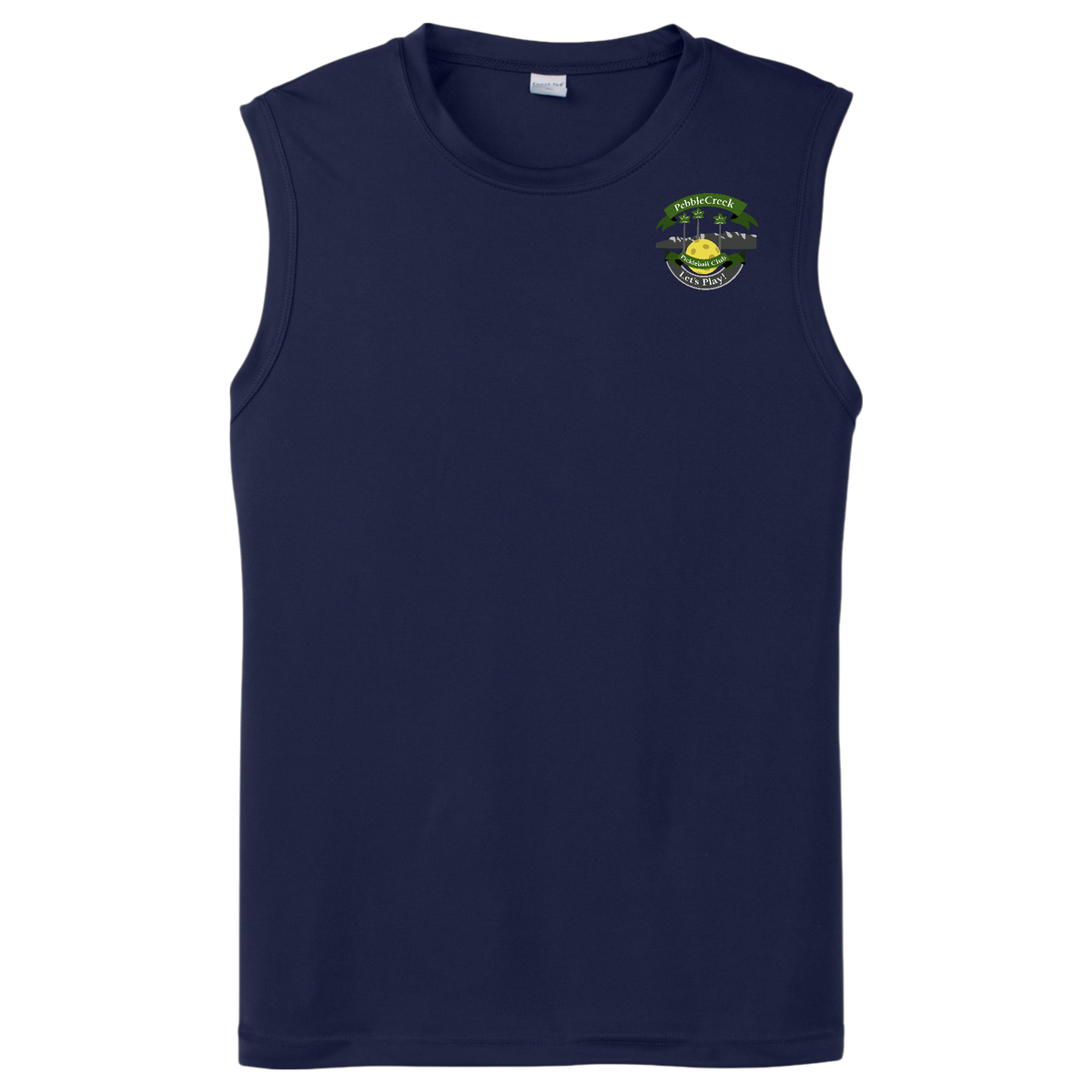 PebbleCreek Mens Performance Sleeveless T Small Main Logo