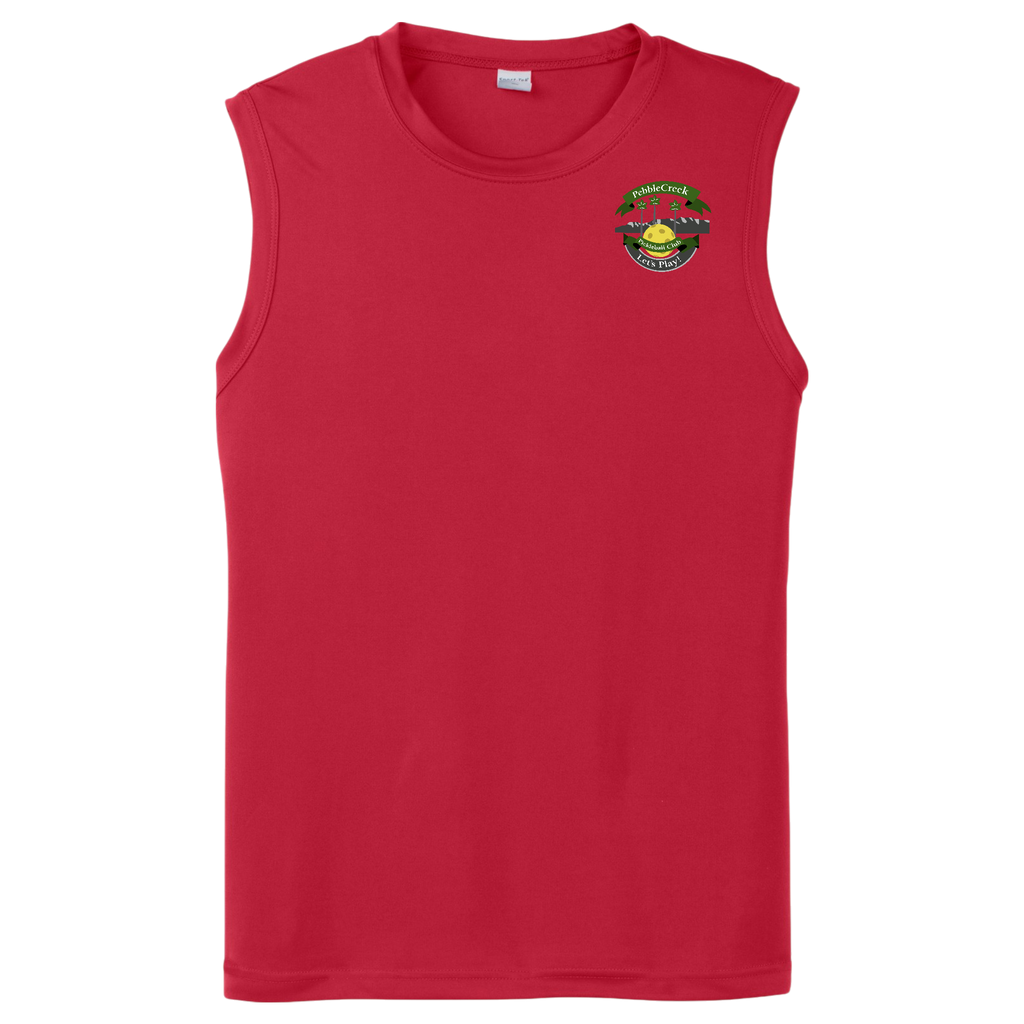 PebbleCreek Mens Performance Sleeveless T Small Main Logo