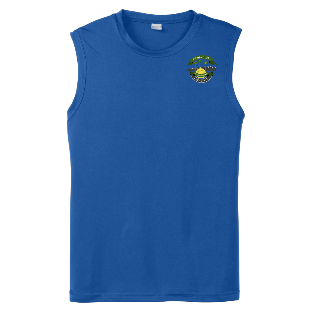 PebbleCreek Mens Performance Sleeveless T Small Main Logo