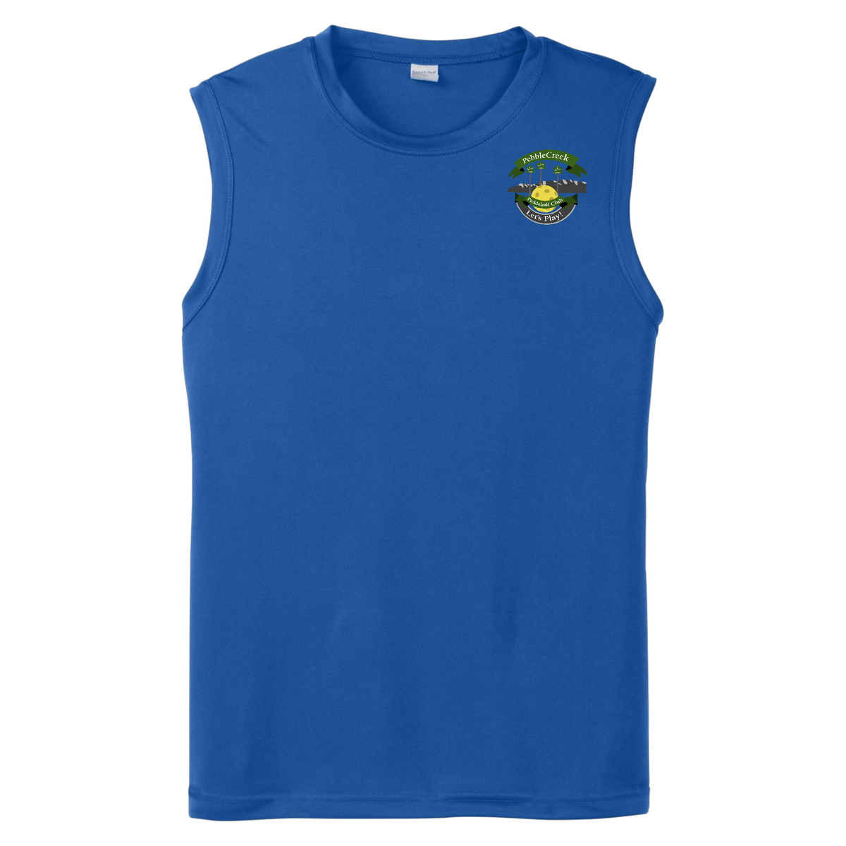 PebbleCreek Mens Performance Sleeveless T Small Main Logo