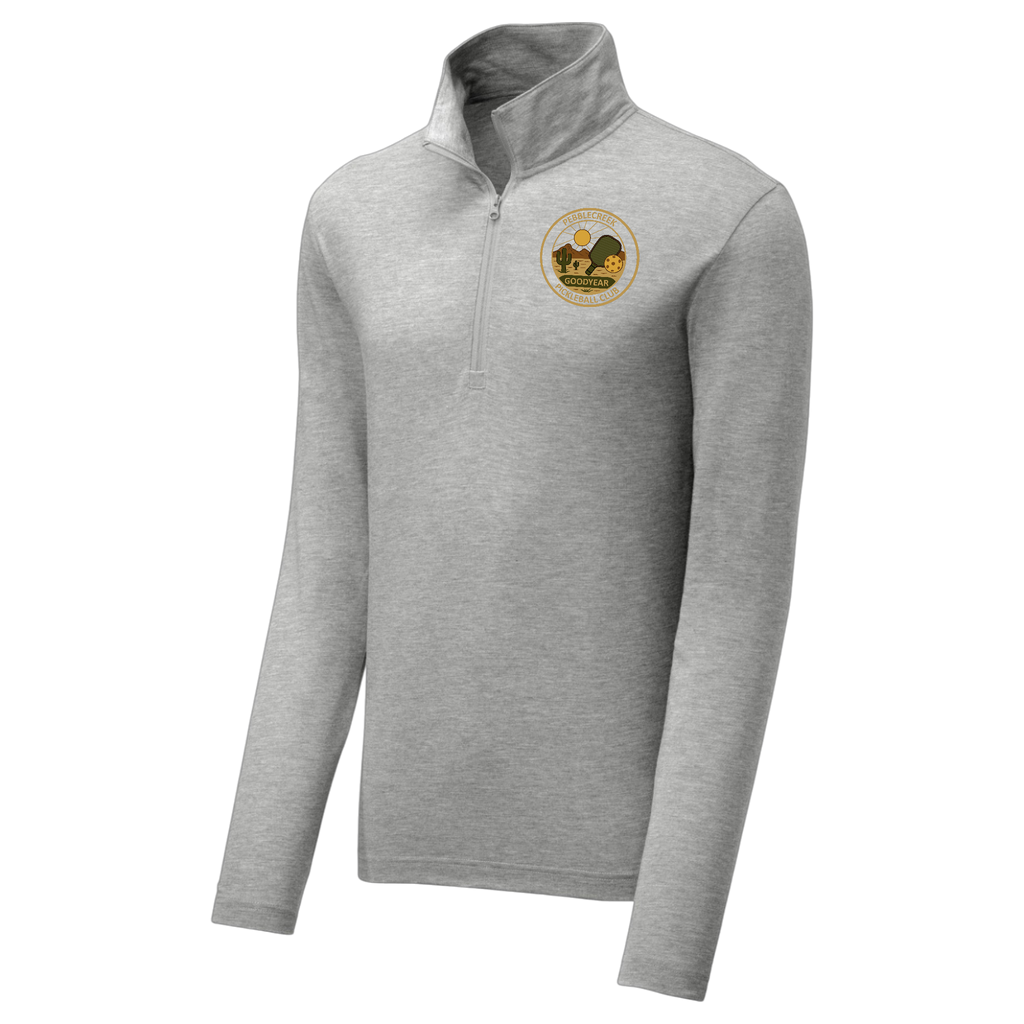 PebbleCreek Mens Quarter Zip Anniv Logo